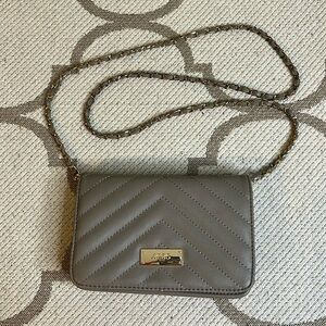 BCBG chain link faux leather grey crossbody bag